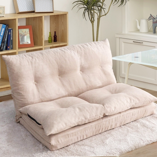 

[US Warehouse] Floor Sofa Adjustable Fabric, Size: 76.78x39.37x4.3 inch(Beige)