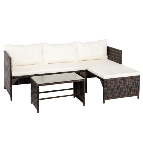 

[US Warehouse] Double Seat + Chaise Seat + Tea Table Combination Sofa