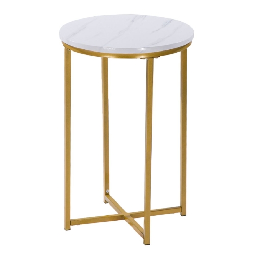 

[US Warehouse] Marble Series Single-layer Round Side Table, Size: 40x40x60cm