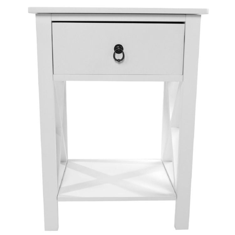 

[US Warehouse] Simple Two-layer Bedside Table with Drawers, Size: 40x30x55cm