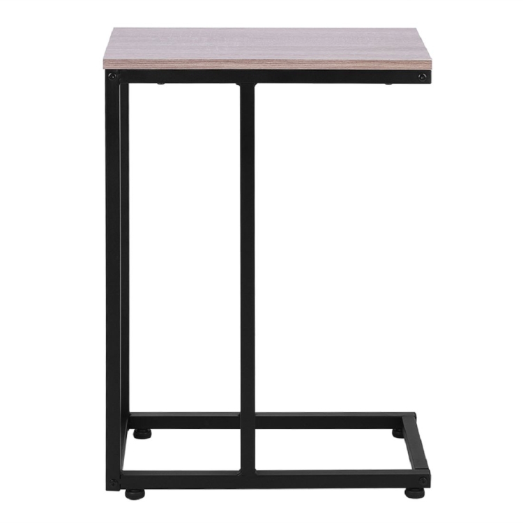 

[US Warehouse] Wooden Texture C-shaped Iron Sofa Side Table, Size: 46x25.5x63.5cm