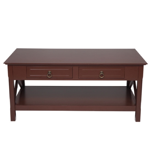 

[US Warehouse] Simple Rectangular Solid Wood Table with Drawers, Size: 100x50x45cm