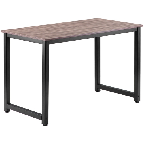 

[EU Warehouse] Simple Wooden Wrought Iron Office Desk Computer Table (Brown)