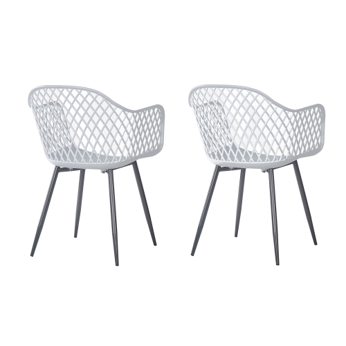 

[US Warehouse] 2 PCS Plastic Dining Chairs, Size: 83.5 x 60 x 62cm(Grey)