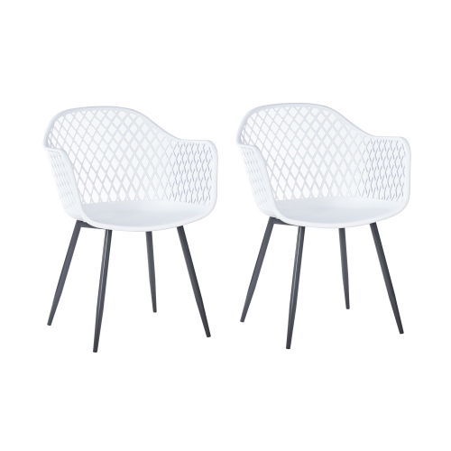 

[US Warehouse] 2 PCS Plastic Dining Chairs, Size: 83.5 x 60 x 62cm(White)