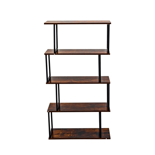 

[UK Warehouse] Freestanding Multifunctional Home Office 4 Tier Bookshelf, Size: 27.56x11.8x53.35 inch(Brown)