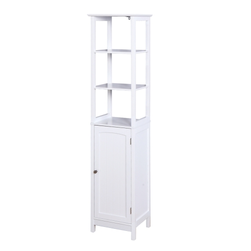 

[US Warehouse] Living Room Floor Cabinet with a Door & 3 Drawers, Size: 15.75x12.6x63 inch(White)