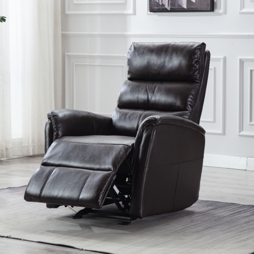 

[US Warehouse] Manual Recliner Chair Faux Leather Sofa Chair(Dark Brown)