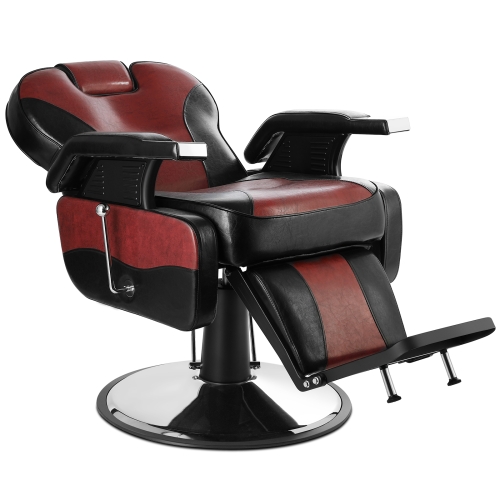 

[US Warehouse] Styling Adjustment Hydraulic Salon Barber Chair Recliner(Black Red)