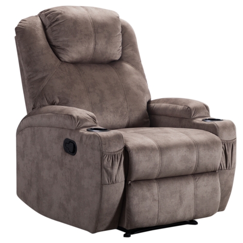 

[US Warehouse] Ergonomic Recliner Chairs with 2 Cup Holders(Camel)