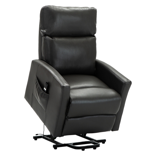 

[US Warehouse] Faux Leather Lift Recliner Chairs for Elderly with Side Pocket (Grey)