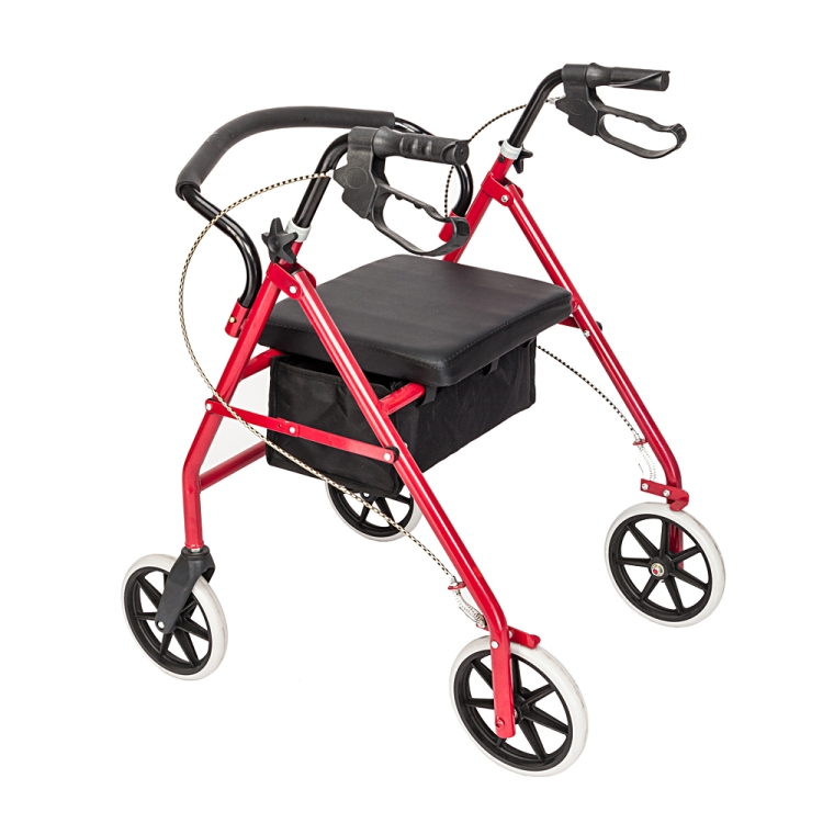 

[US Warehouse] Steel Nylon Walker with Wheels (Black Red)
