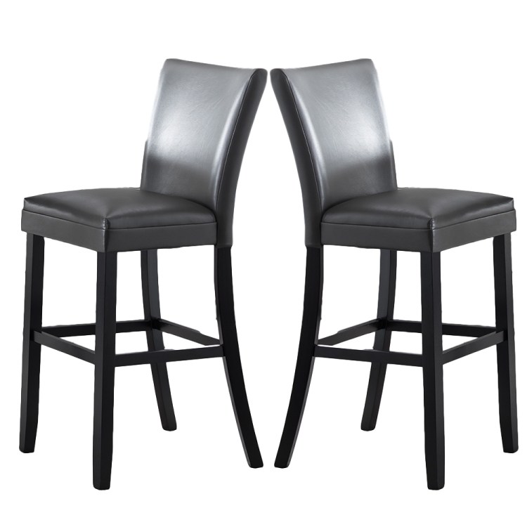 

[US Warehouse] 2 in 1 High Bar Chairs Household Back Stool Chairs Set(Black)