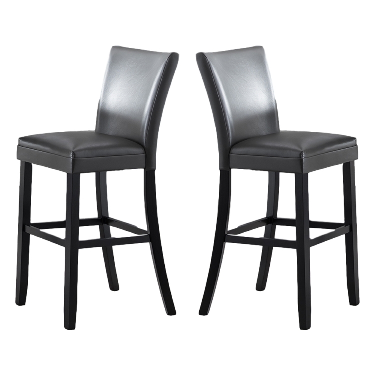 

[US Warehouse] 2 in 1 High Bar Chairs Household Back Stool Chairs Set(Grey)
