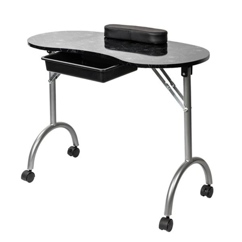 

[US Warehouse] Portable Foldable Salon SPA MDF Manicure Table with Arm Rest & Drawer, Size: 91x40x70cm(Black)