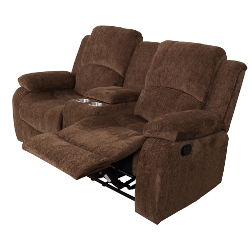 

[US Warehouse] Love Seat Sofa Adjustable Recliner Chairs for Elderly(Brown)