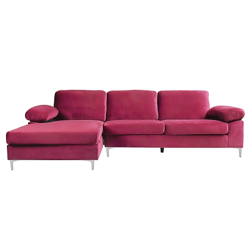 

[US Warehouse] Convertible Combination Sofa L-shaped Sectional Sleeping Bed, Size: 275 x 116 x 89cm (Purple)