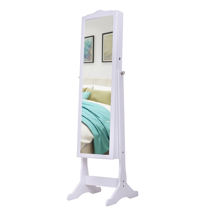 

[US Warehouse] Retro Wood Grain Whole Body Mirror Decoration Storage Dressing Jewelry Mirror Cabinet, Size: 41 x 45 x 160cm