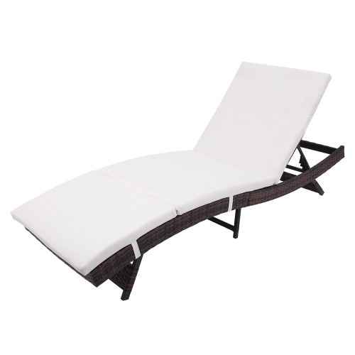 

[US Warehouse] S Style Patio Chaise Lounge Embossing Vines Chairs(Brown)