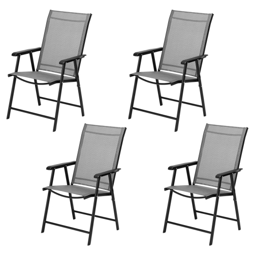 

[US Warehouse] 4 in 1 Outdoor Teslin Folding Chairs Set(Grey)