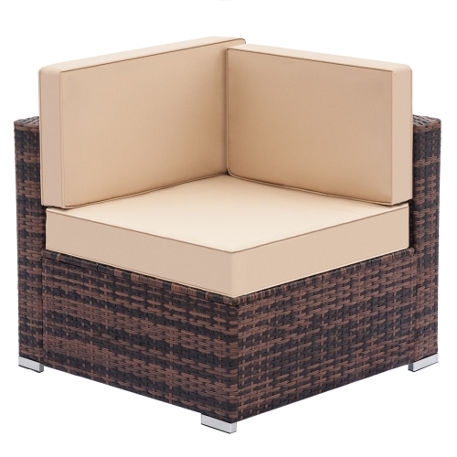 

[US Warehouse] Rattan Corner Sofa, Size: 75 x 75 x 63cm (Brown)