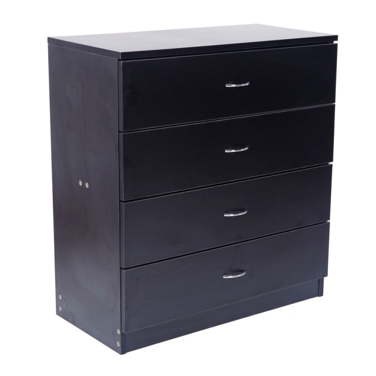 

[US Warehouse] MDF Wood Simple 4-Drawer Dresser, Size: 66 x 33 x 73cm(Black)