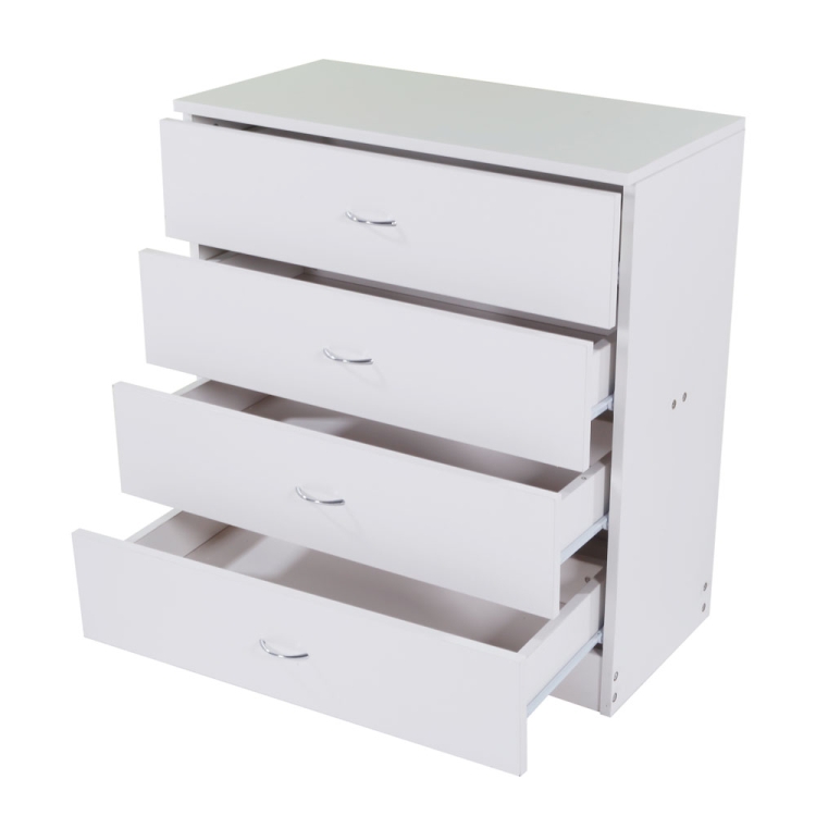 

[US Warehouse] MDF Wood Simple 4-Drawer Dresser, Size: 66 x 33 x 73cm(White)