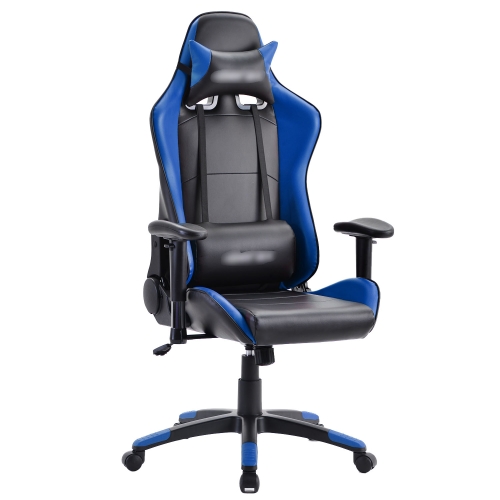 

[EU Warehouse] Merax Gaming Chairs Height-adjustable Computer Chairs with High Backrest & Rocker Function, Seat Size: 50 x 33cm, Height: 128.5-138.5cm(Blue)