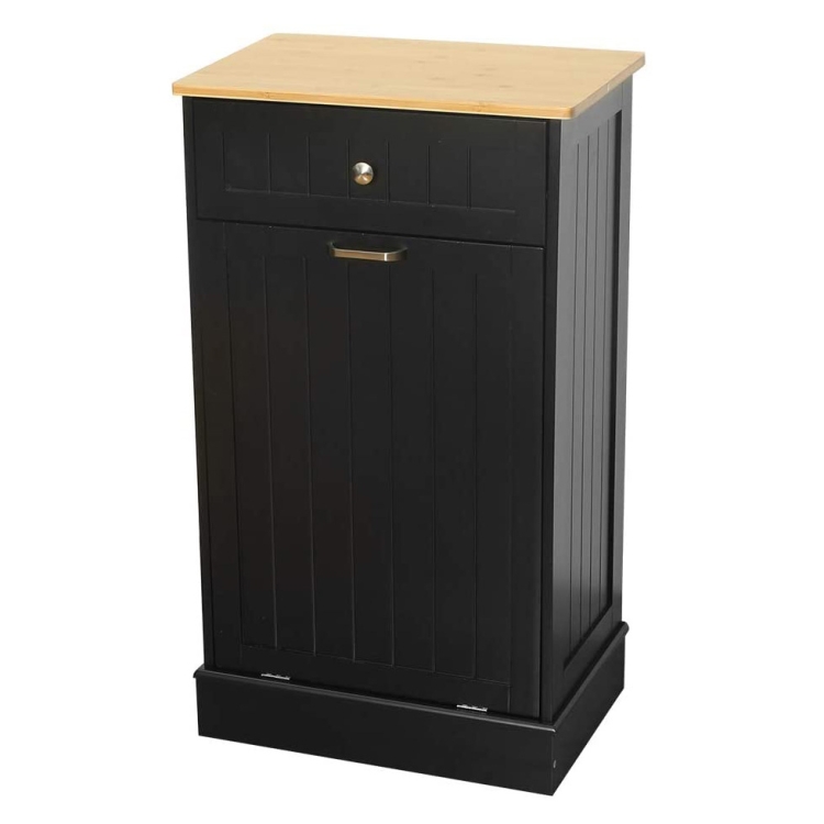 

[US Warehouse] Wooden Garbage Bin, Size: 90.5 x 52 x 33cm(Black)