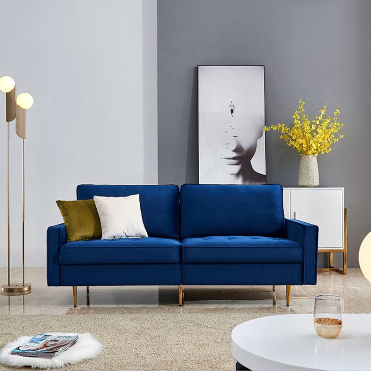

[EU Warehouse] Modern Velvet Fabric Sofa, Size: 180x80x80cm (Blue)
