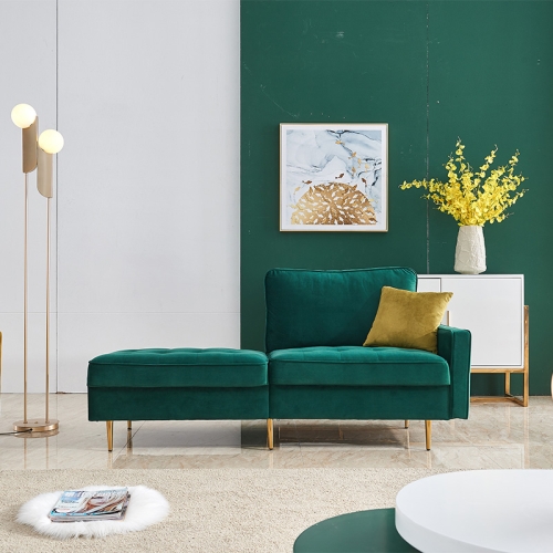 

[EU Warehouse] Modern Velvet Fabric Sofa, Size: 180x80x80cm (Green)