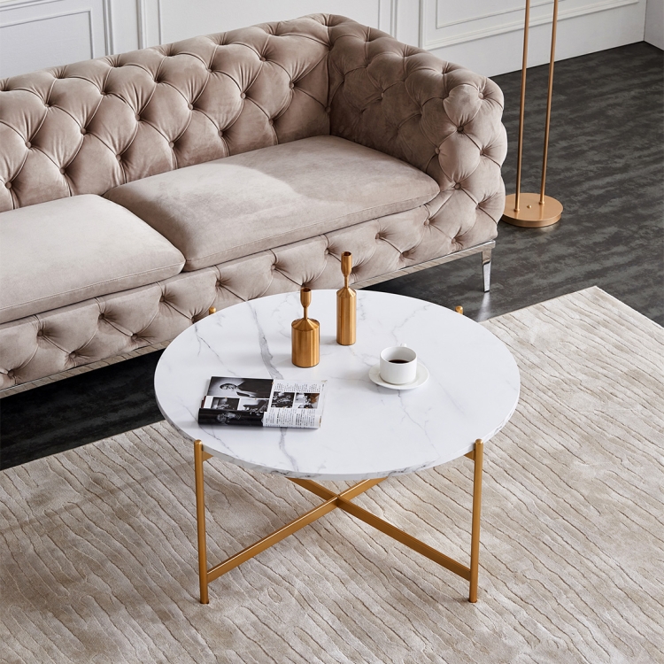 

[EU Warehouse] Simple Fashion Round Coffee Table, Size: 90x90x45cm