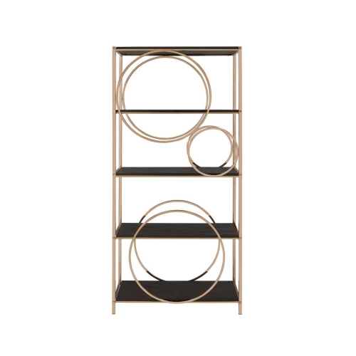 

[US Warehouse] Geometric Open Metal Bookshelf, Size: 32x17x68 inch