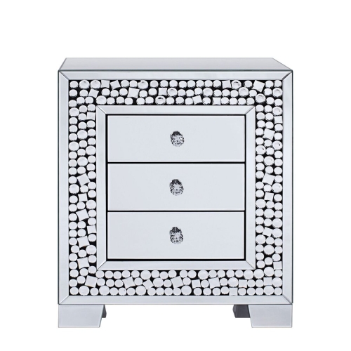 

[US Warehouse] Mirror Gem Bedside Table with Drawer, Size: 22x14x26 inch