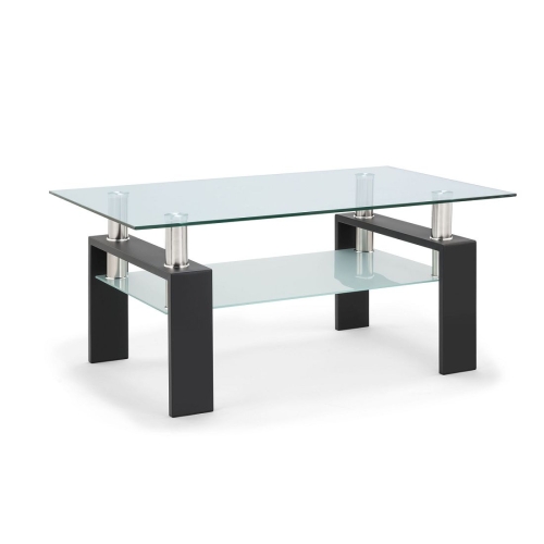 

[US Warehouse] Rectangular Glass Coffee Table, Size: 39.4x23.7x17.7 inch