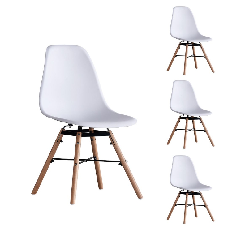 

[US Warehouse] 4 PCS Simple Retro Plastic Lounge Chair, Size: 19.29x18.11x32.28 inch