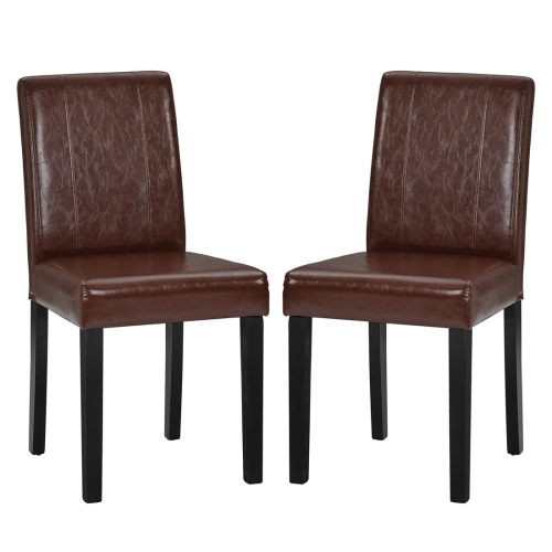 

[UK Warehouse] 2 PCS/Set Home Dining Restaurant Chairs with Artificial Wood Legs and High Chairs (Brown)