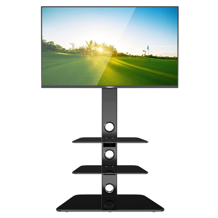 

[UK Warehouse] TV Stand Unit Curved Tempered Black Glass Modern Glass Table Televisions for 32-65 inch Wide Plasma/LCD/LED/3D