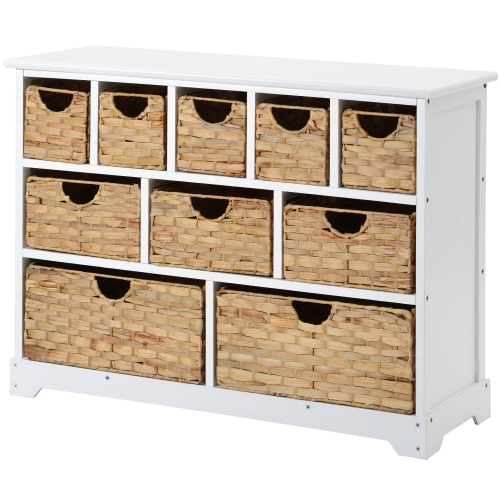 

[UK Warehouse] Large Storage Chest of Drawers with 10 Drawer Baskets for Hallway Bathroom, Size：100x73.5x36cm