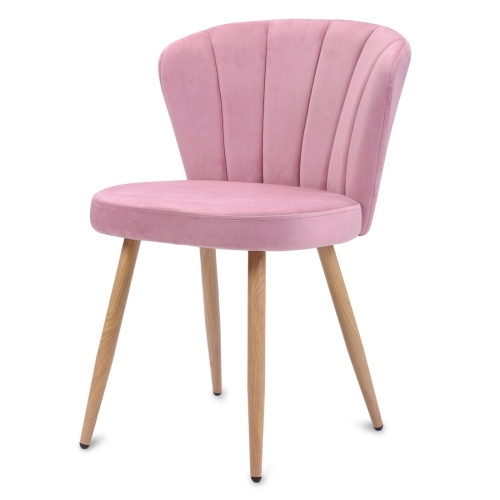 

[UK Warehouse] Velvet Fabric Oyster High Back Chairs for Living Room / Bedroom(Pink)