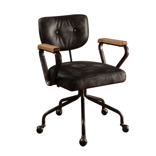 

[US Warehouse] Vintage Black Top Textured Leather Office Gaming Chairs, Size: 24x25x32 inch