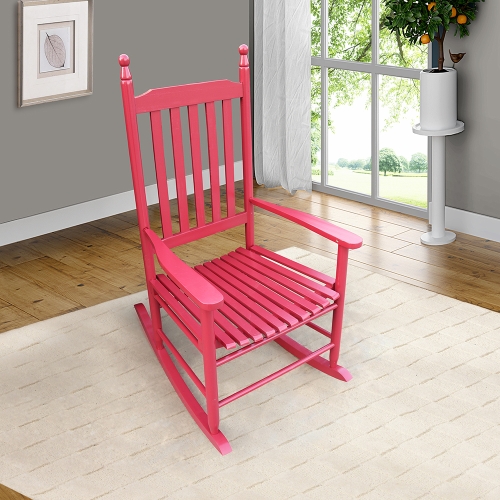 

[US Warehouse] Indoor and Outdoor Universal Solid Wood Rocking Chairs with Armrests, Size: 46.5 x 33.5 x 26 inch(Red)