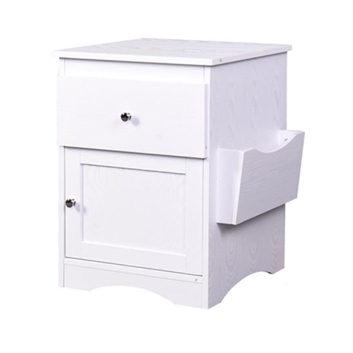 

[US Warehouse] Bedroom Furniture Bedside Cabinet Space Saver Drawer Storage Cabinet with Magazine Rack, Size: 45.8x45.8x59.5cm