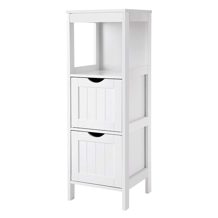 

[US Warehouse] 2 Drawers Floor Cabinet Multifunctional Bathroom Storage Organizer Rack Stand, Size: 30x30x89cm