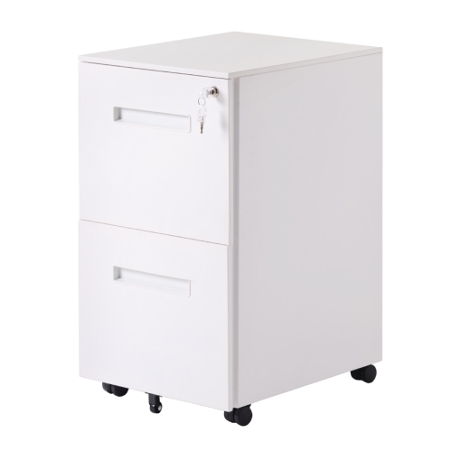 

[US Warehouse] Lock Design Office File Cabinet with Wheels, Size: 48 x 39 x 63cm(White)