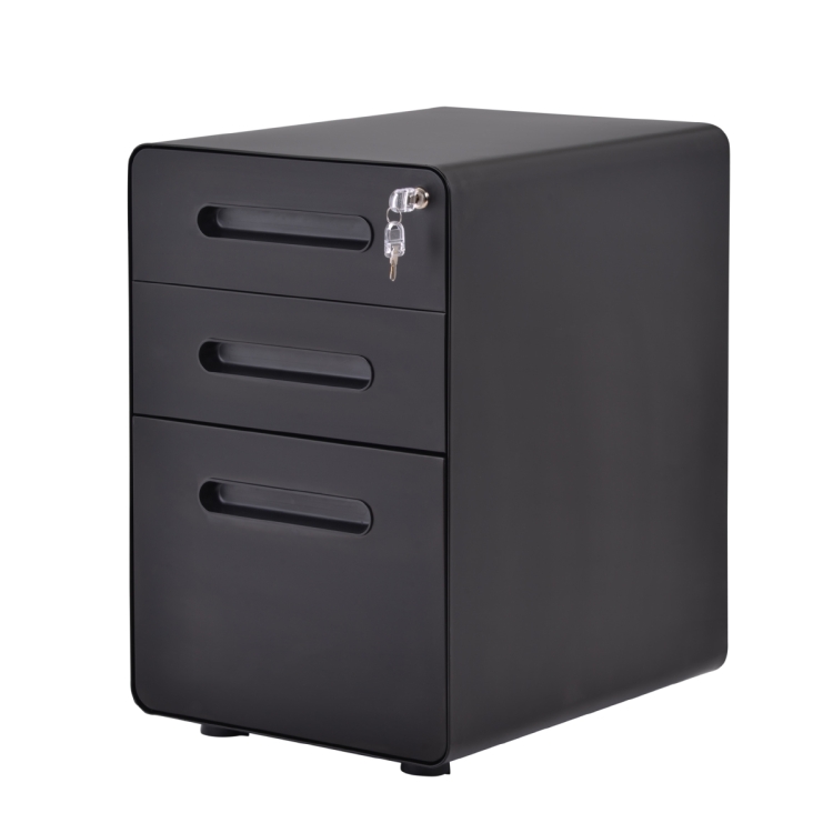 

[US Warehouse] Lock Design Office File Cabinet with Wheels, Size: 48 x 38 x 55cm(White)