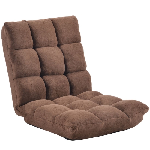 

[US Warehouse] Fabric Upholstered Folding Lazy Sofa Chair Adjustable Floor Sofa Chair (Coffee)