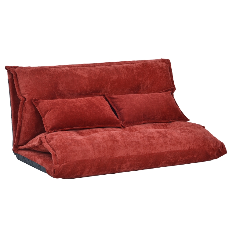 

[US Warehouse] Leisure Adjustable Folding Sofa Bed with Two Pillows(Red)