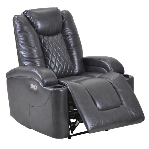 

[US Warehouse] PU Lounge Chairs Power Motion Recliner with USB Charge Port & Cup Holder, US Plug(Gray)