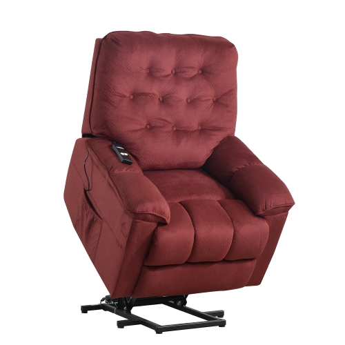 

[US Warehouse] Fabric Power Lift Chairs Soft Recliner Living Room Sofa Chairs with Remote Control, US Plug(Red)